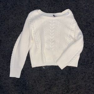 Women’s, knit, white, cropped sweater, size 12